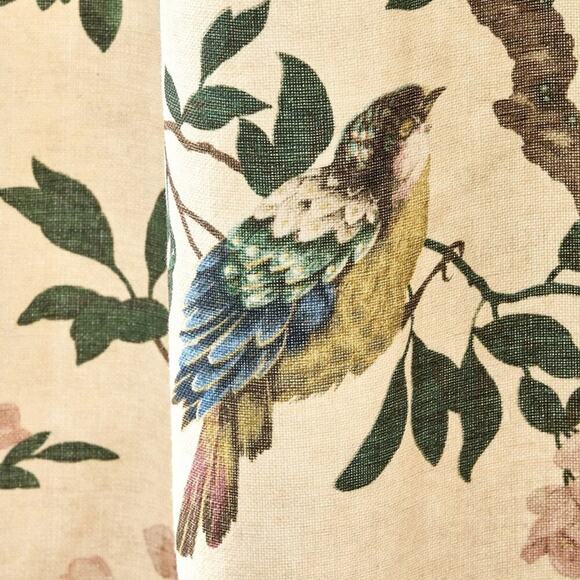 Pottery Barn NOLA Print Ivory 2 in 1 Pole Top Curtain 50" x 108” ONE Panel NEW - Picture 2 of 7